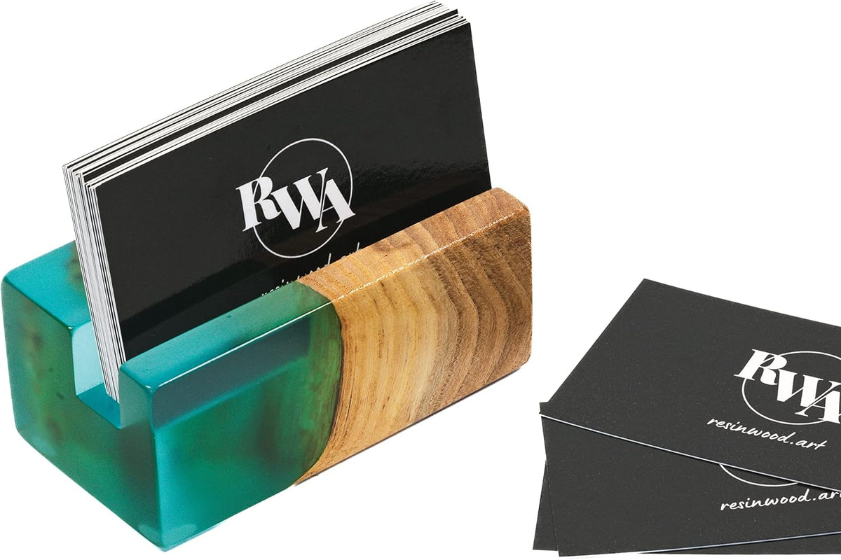 RWA Business Card Holder for Desk - ELEMENT aqua/dark