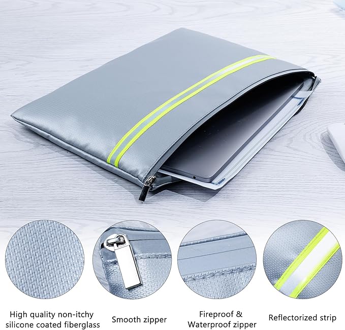 Fireproof Document Bag – 3 Pack Fireproof & Water- proof Document Organizer | - Image 5