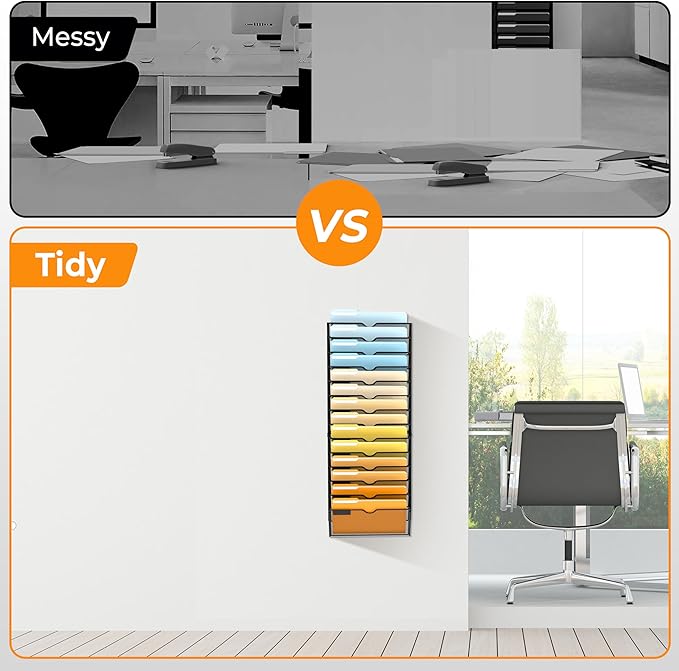 SUPEASY Wall File Organizer Mesh Office Mail Holder, Hanging Wall Organizer - Image 5