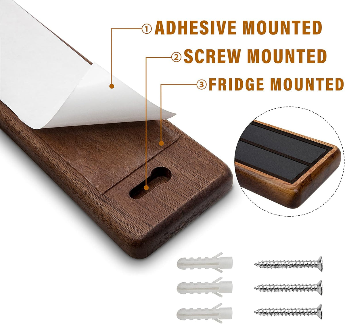 hoshanho magnetic knife strips, magnetic knife holder for, close-up detail