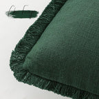 Foindtower Set of 2 Decorative Linen Fringe Throw Pillow Covers Cozy Boho - Image 3