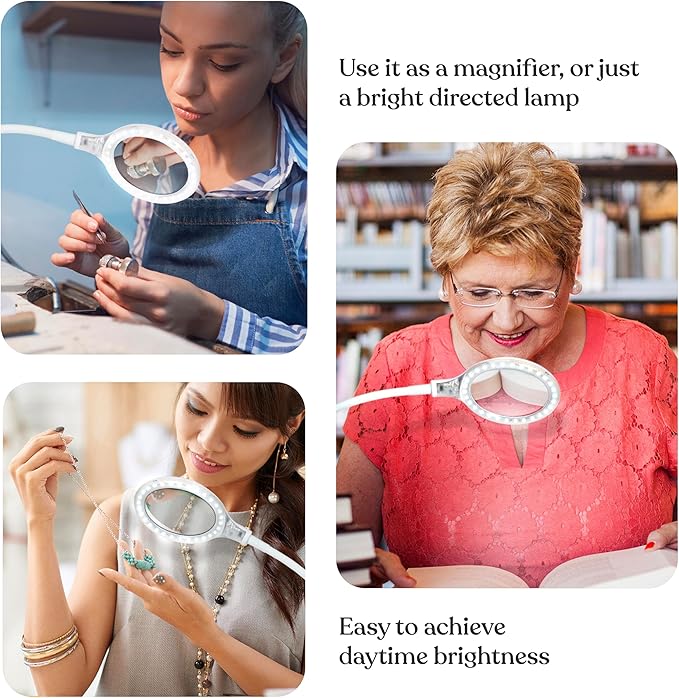 Brightech LightView Pro Flex 2 in 1 Magnifying Desk Lamp, 1.75x Light Magnifier - Image 6