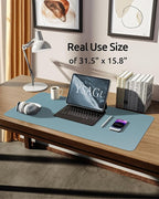 YSAGi Leather Desk Protector, Office Mat, Large Mouse Mat, Non-Slip PU Leather - Image 5