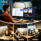 syrinx led desk lamp for home office, 18w, side view