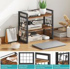 ELITEROO Desktop Shelf Organizer, 2 Tier Wood Desk Bookshelf, Desk Top Storage - Image 4