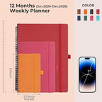 IN-LUXPRO Planner 2026 Daily Weekly and Monthly, 6.5"x3.75", 12 Months Spiral - Image 2