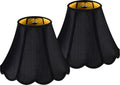 GOSO Black Scalloped Lamp Shades Set of 2 Medium Replac, Braids