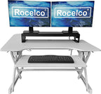 Rocelco 40" Large Height Adjustable Standing Desk Converter - Image 2
