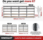 HOMEDANT 47.7" W Deep 5 Tier Heavy Duty Garage Shelving Adjustable Metal Rack - Image 8