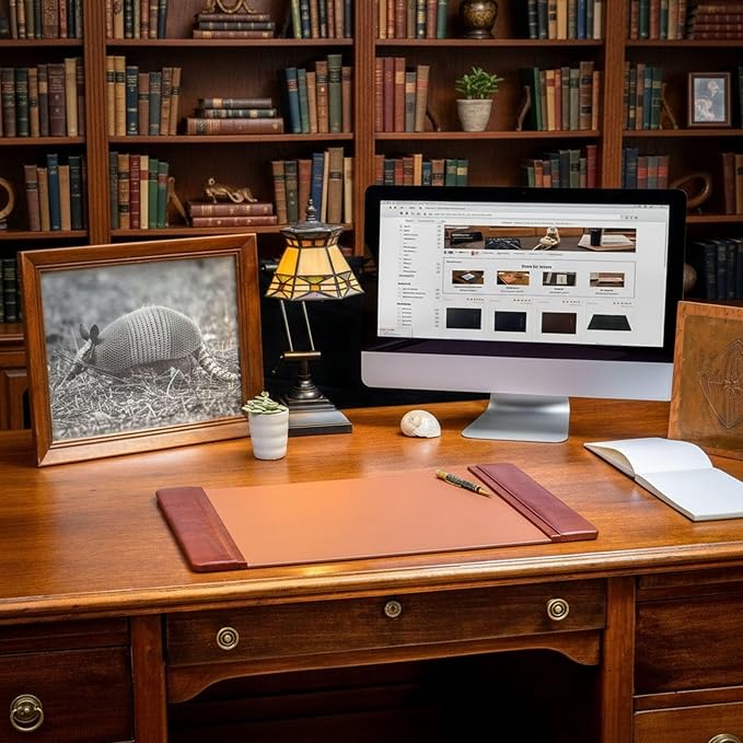 DACASSO Leather Desk Pad with Side Rails - Image 2