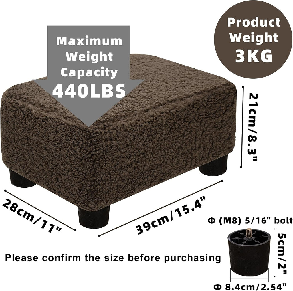 carolmade small foot stool ottoman footstool with legs, close-up detail