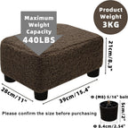 carolmade small foot stool ottoman footstool with legs, close-up detail