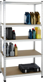 Amazon Basics Double Post Press Board 5 Tier Shelf 36 x 18 x 72, Aluminum | - Image 7