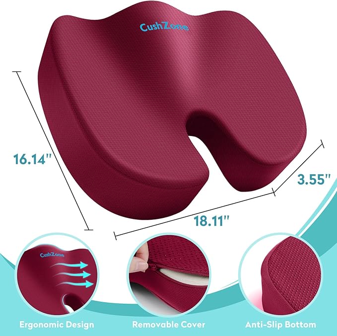 Office Chair Seat Cushion, Cooling Gel Enhanced Memory Foam Cushion - Image 3