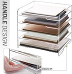 SANRUI Acrylic Desk File Organizer 5 Tier Letter Tray Paper Organizer - Image 3