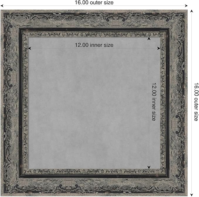 Amanti Art Black Framed Magnetic Board 16x16 X-Small Vision Board - Image 2