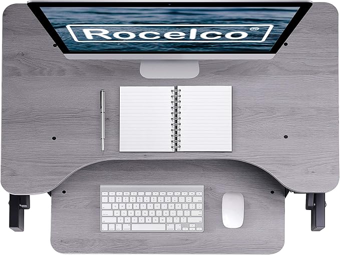 Rocelco 32" Height Adjustable Standing Desk Converter - Image 4