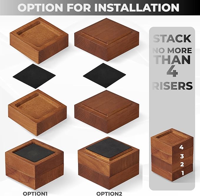 Bed Risers, Furniture Risers Can be Adjusted to 2'' 3''or 4'', Lifts Furniture - Image 3
