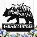 Custom Bear Metal Sign, Custom Bear Metal Wall Art Decor, Personalized Last by logo