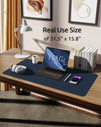 YSAGi Leather Desk Protector, Office Mat, Large Mouse Mat, Non-Slip PU Leather - Image 5