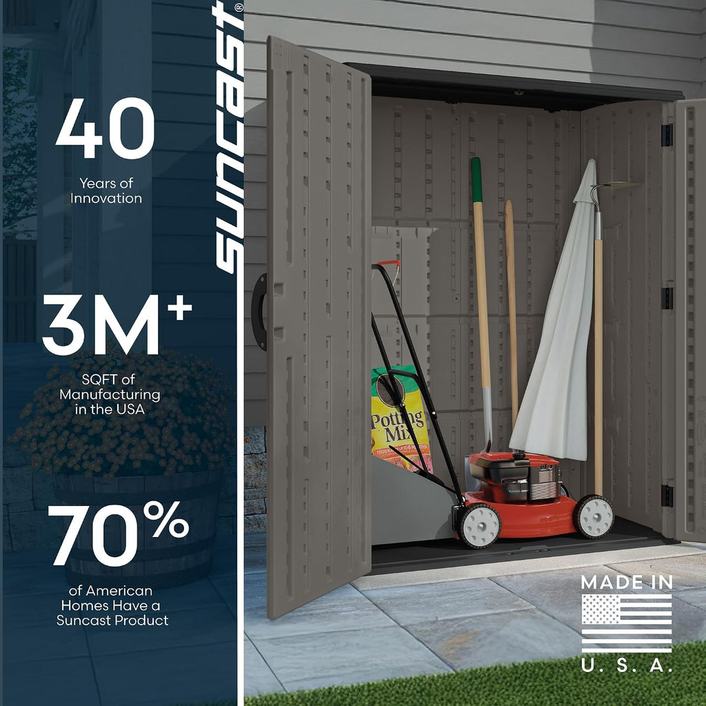 suncast 54 cu ft medium vertical storage shed, view 10