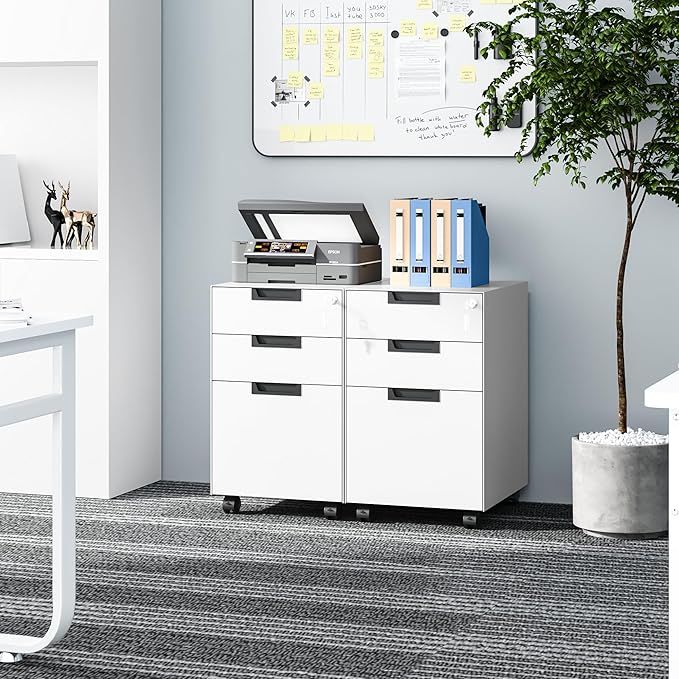 Fesbos 3 Drawer Vertical File Cabinets, Mobile Filling Cabinet - Image 2