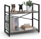 CAPHAUS 2 Tier Small Bookshelf, 24 Inch Width Free Standing Shelf, Bookcase by CAPHAUS