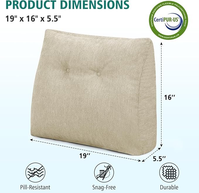 TANYOO Back Support Pillow for Recliner Soft Dual Layer Lumbar Support Pillow - Image 6