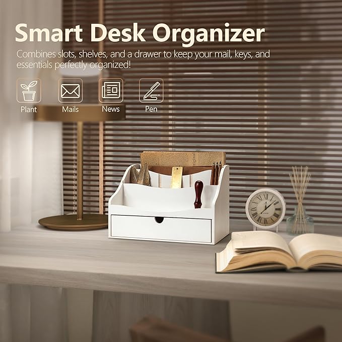 Rebee Vision Pine Wood Mail Organizer - Image 3