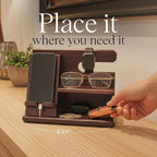 SHARPSPACE Night Stand Organizer – Wood Phone Docking Station, 360° Rotating - Image 6