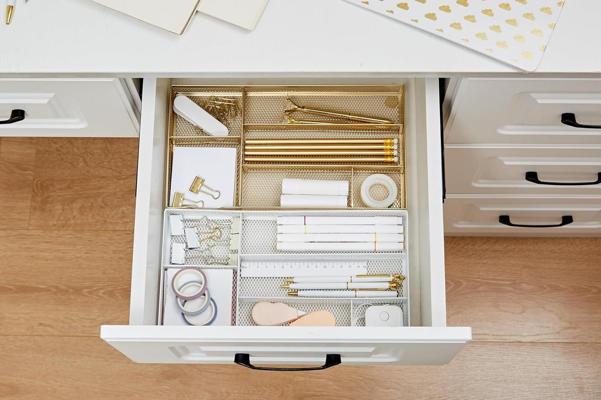 Annova Desk Drawer Organizer Tray for Office Organization - Metal Mesh - Stor...