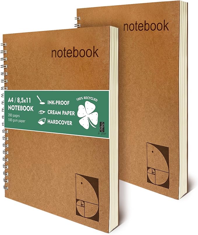 le vent 2-Pack A4 Dot Grid Spiral Notebooks by levent