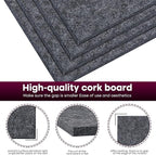 Bouiexye Felt Cork Board Tiles 6 Pack Grey Bulletin Boards 12"x12" - Image 3