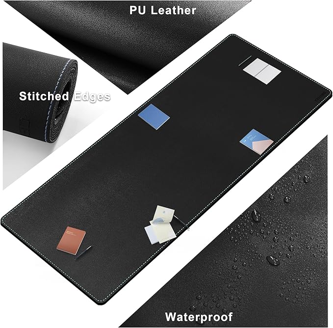 CENNBIE Leather Desk Pad Large, Extended Non-Slip Mouse Pad, Waterproof PU - Image 3