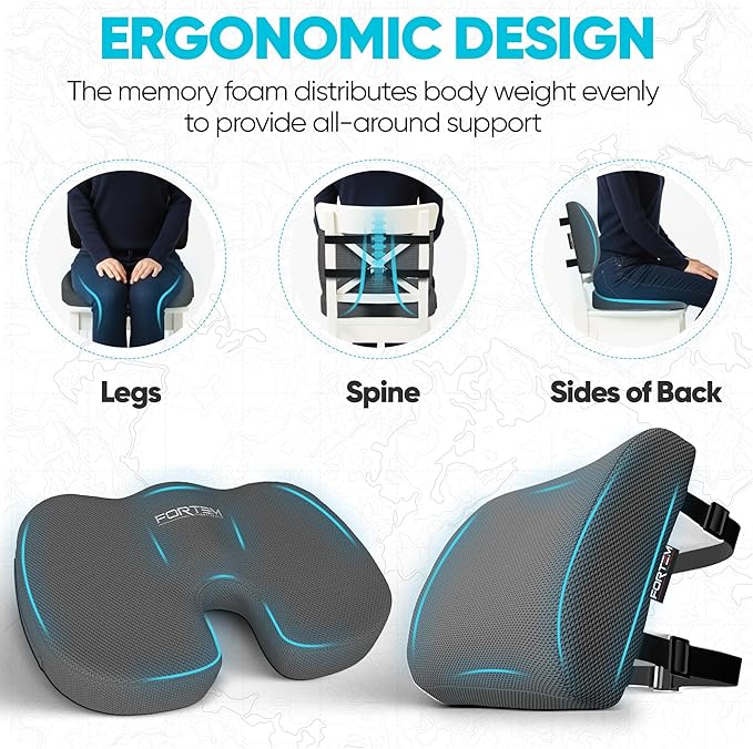 FORTEM Seat Cushion, Office Chair Cushion, Lumbar Support Pillow - Image 6
