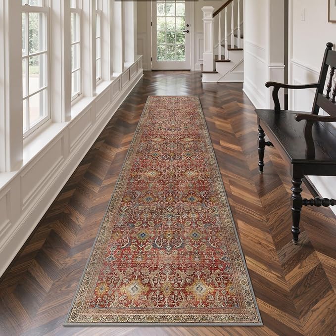 GENIMO 2x10 Runner Rugs for Hallway, Machine Washable Non Slip Vintage Rugs - Image 4