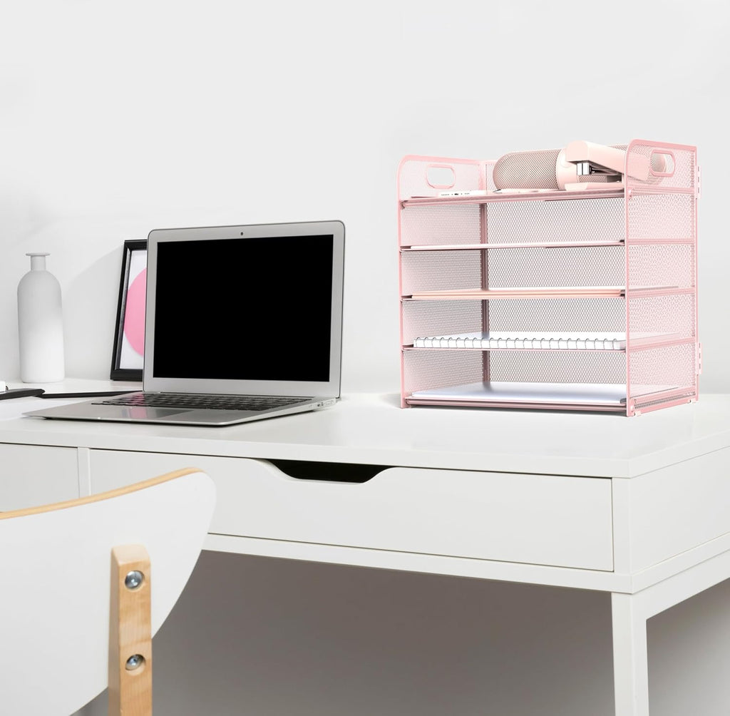 sinboun letter tray paper organizer 5-tier desk organizer, side view