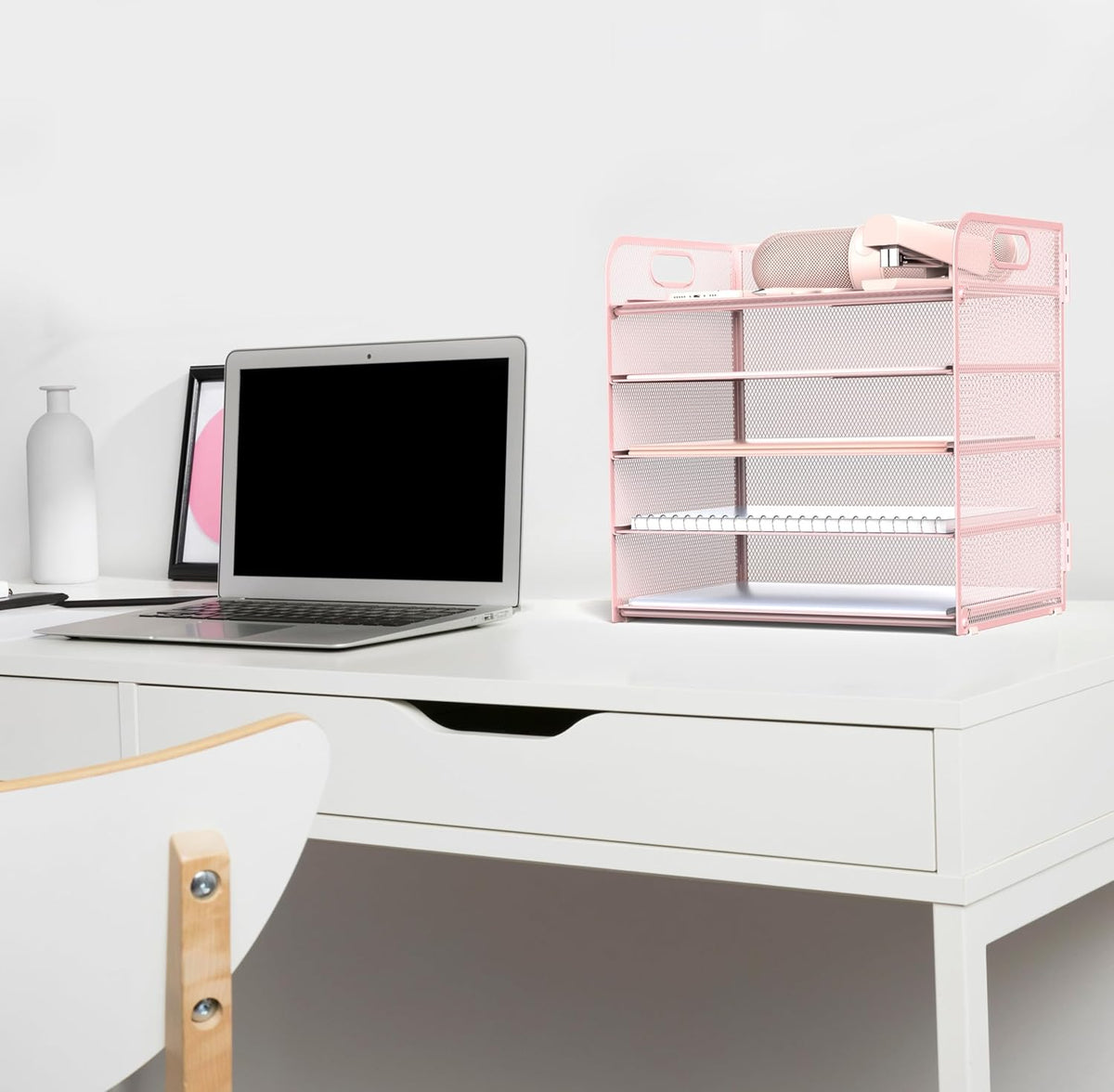 sinboun letter tray paper organizer 5-tier desk organizer, side view