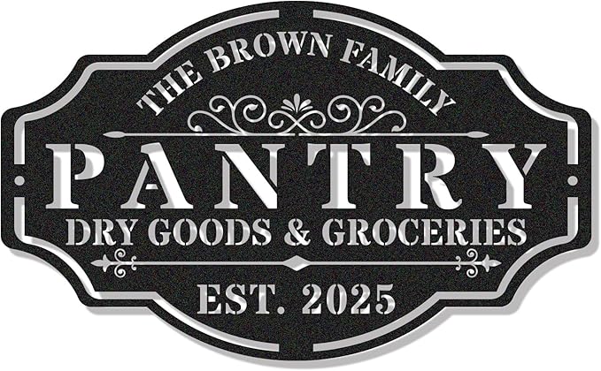 HYTSIGN Personalized Metal Farmhouse Pantry Sign, Wall Decor, Kitchen Signs by HYTSIGN