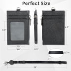 DELSWIN Badge Holder with Retractable Lanyard, PU Leather ID Badge Card Holder - Image 5