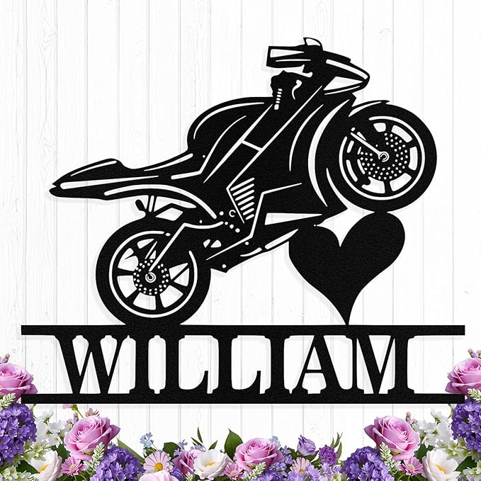 Custom Motorcycle Metal Signs Personalized Dirt Biker Name Sign Custom Garage by HengMeiZiK
