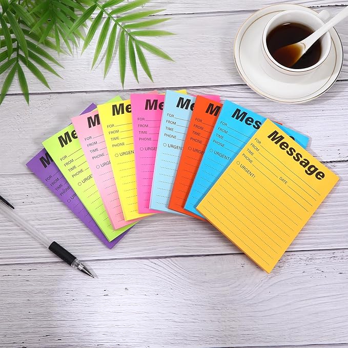 9 Pcs Colorful Phone Message Pad, 5.1×3.9 Inch Message Sticky Notes, - Image 3