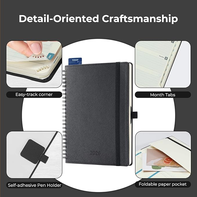 IN-LUXPRO Planner 2026 Daily Weekly and Monthly, 12 Months Spiral Bound - Image 7