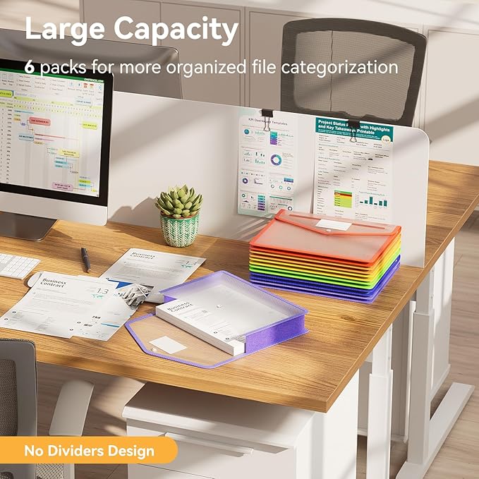 ABC life 6-Pack Plastic Expanding File Folder, Folders - Image 3