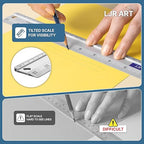 LJR ART 12 Inch Aluminum Cutting Ruler, Dual Scale Inch/Metric Measuring Tool - Image 3