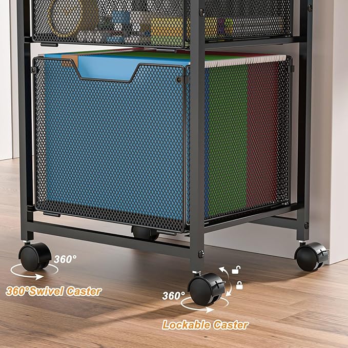 Feyejade 6-Tier Rolling File Cart - Image 3