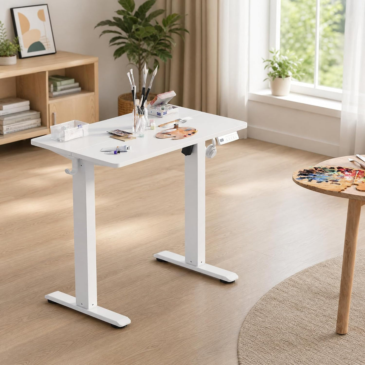 Claiks 35 x 20 Inch White Electric Standing Desk