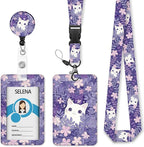 Cute Cat Badge Holder Retractable Lanyard, Lanyards by Mcapirivo