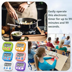4 Pack Orange Digital Kitchen Timer Magnetic Digital Timer - Image 6