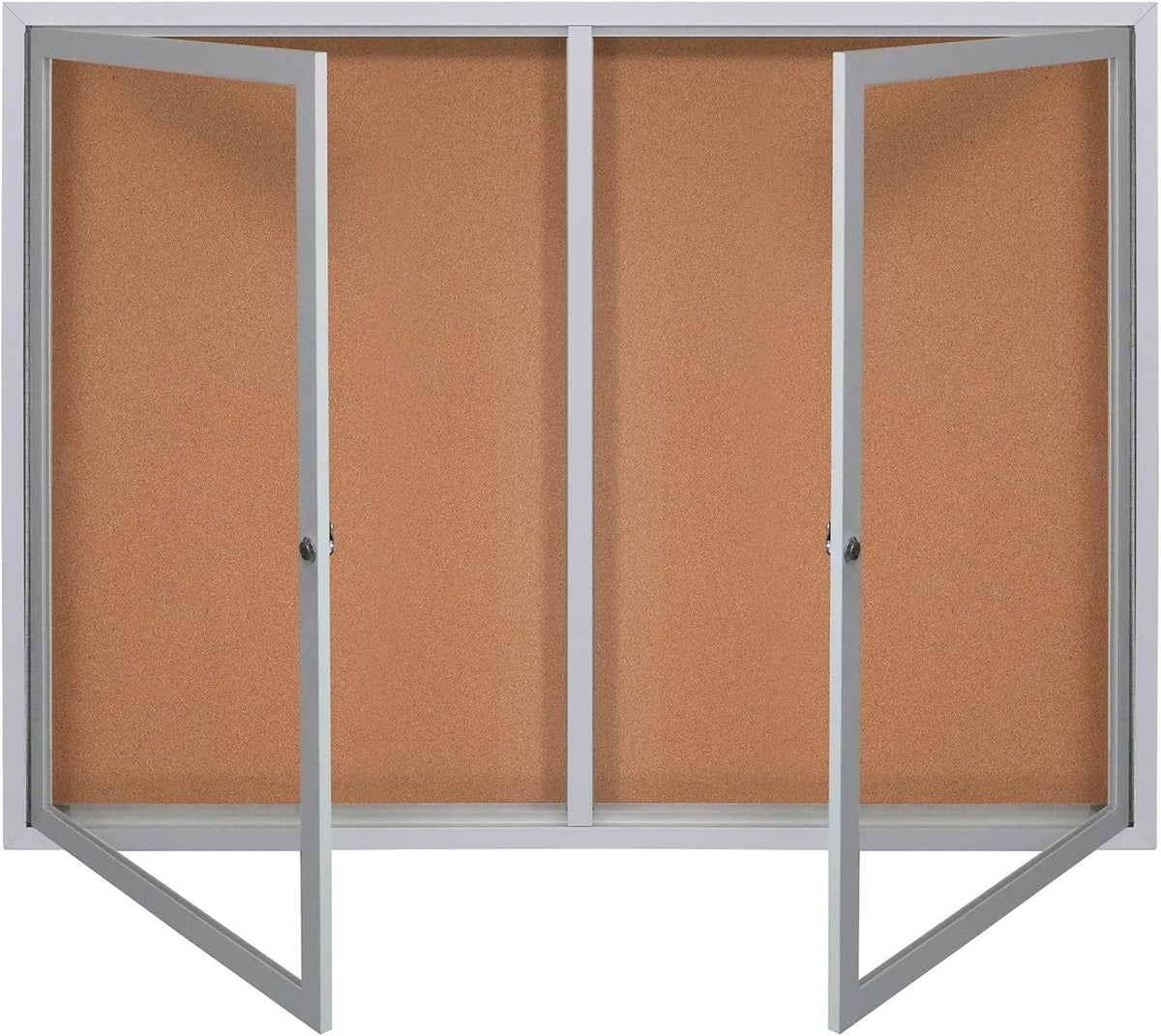 WorkPro® Enclosed Double-Door Cork Bulletin Board, 36" x 48", Alumi...